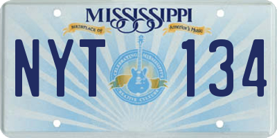 MS license plate NYT134