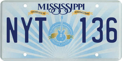 MS license plate NYT136