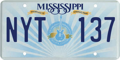 MS license plate NYT137