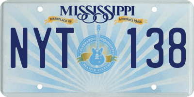 MS license plate NYT138