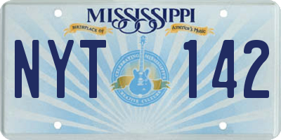 MS license plate NYT142