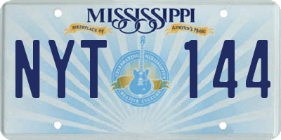 MS license plate NYT144