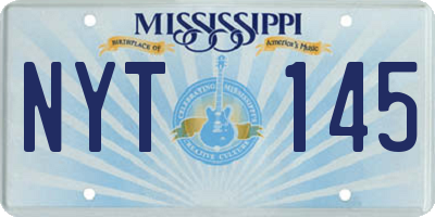 MS license plate NYT145