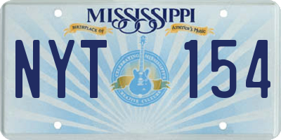MS license plate NYT154