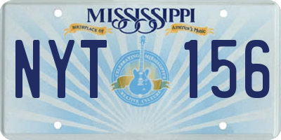 MS license plate NYT156