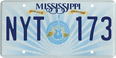MS license plate NYT173