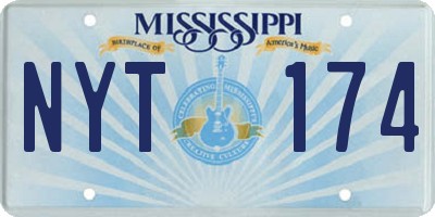 MS license plate NYT174