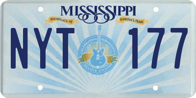 MS license plate NYT177