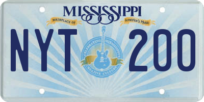 MS license plate NYT200
