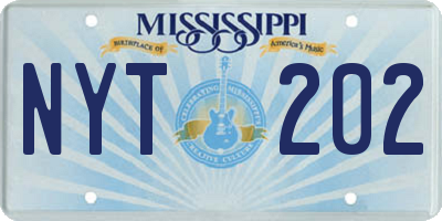 MS license plate NYT202