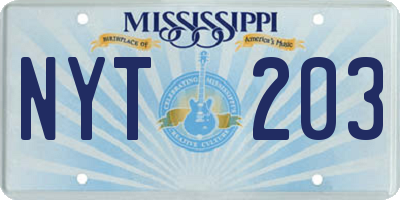 MS license plate NYT203