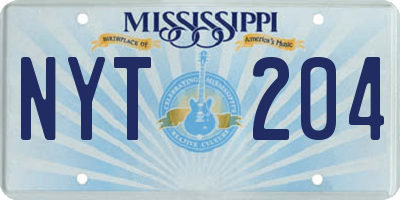 MS license plate NYT204