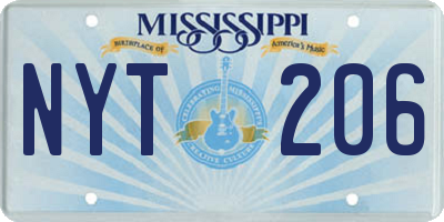 MS license plate NYT206