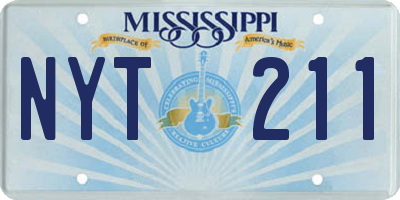 MS license plate NYT211
