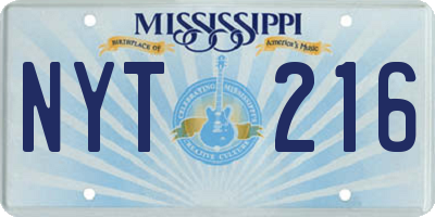 MS license plate NYT216
