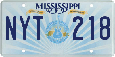 MS license plate NYT218