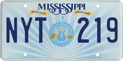 MS license plate NYT219
