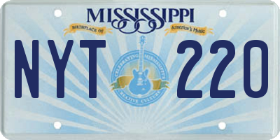 MS license plate NYT220