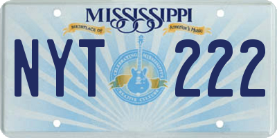 MS license plate NYT222
