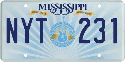 MS license plate NYT231