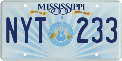 MS license plate NYT233