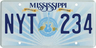 MS license plate NYT234
