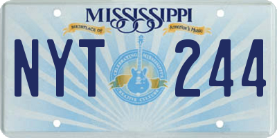 MS license plate NYT244