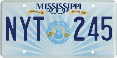 MS license plate NYT245
