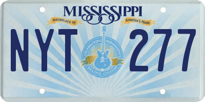 MS license plate NYT277