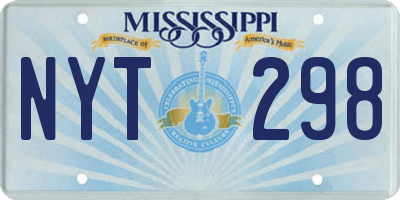 MS license plate NYT298