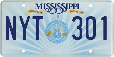 MS license plate NYT301