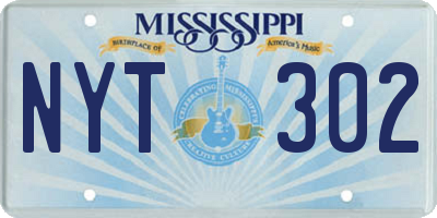 MS license plate NYT302