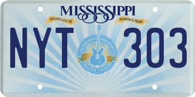 MS license plate NYT303