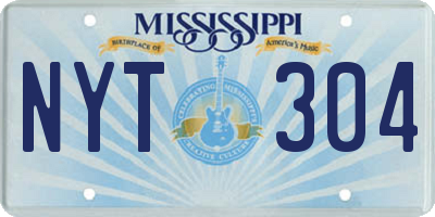 MS license plate NYT304