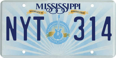 MS license plate NYT314