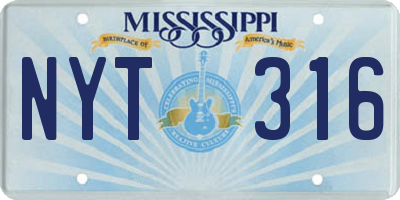 MS license plate NYT316