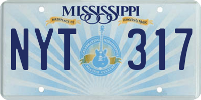 MS license plate NYT317