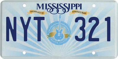 MS license plate NYT321