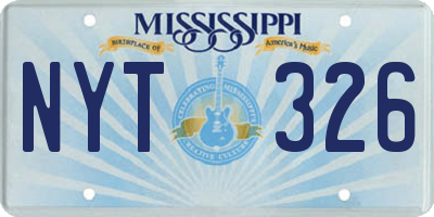 MS license plate NYT326