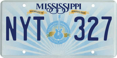 MS license plate NYT327