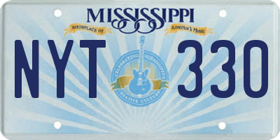 MS license plate NYT330