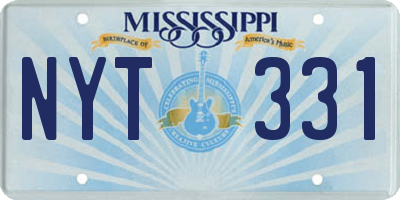 MS license plate NYT331
