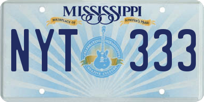 MS license plate NYT333