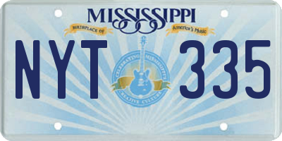 MS license plate NYT335