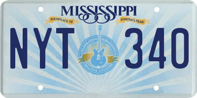 MS license plate NYT340