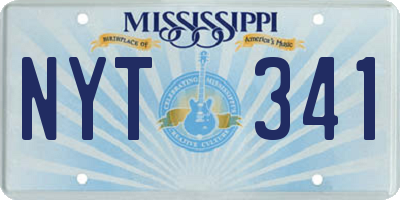 MS license plate NYT341