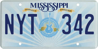MS license plate NYT342