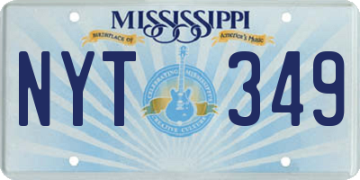 MS license plate NYT349