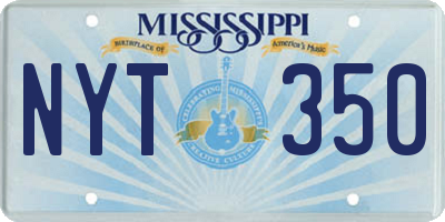 MS license plate NYT350