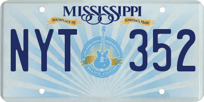 MS license plate NYT352